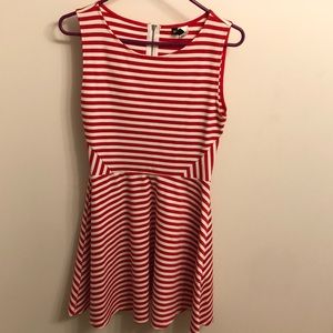 H&M red and white striped dress